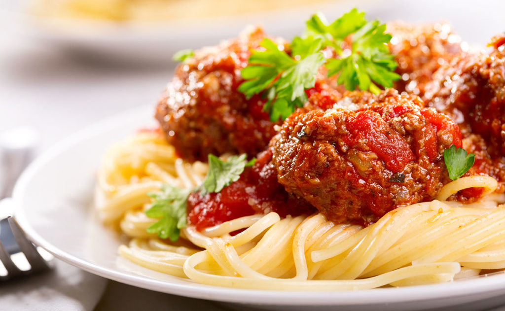 Spicy Parmesan Meatballs with Angel Hair Pasta