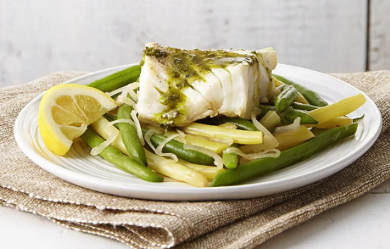 poached cod