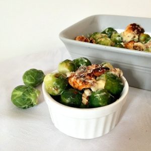 Brussels Sprout Casserole with Chicken and Walnuts 