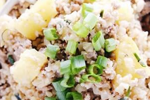 pork cauliflower rice with pineapple