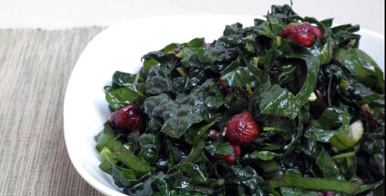 Pomegranate-Hazelnut Winter Greens Salad