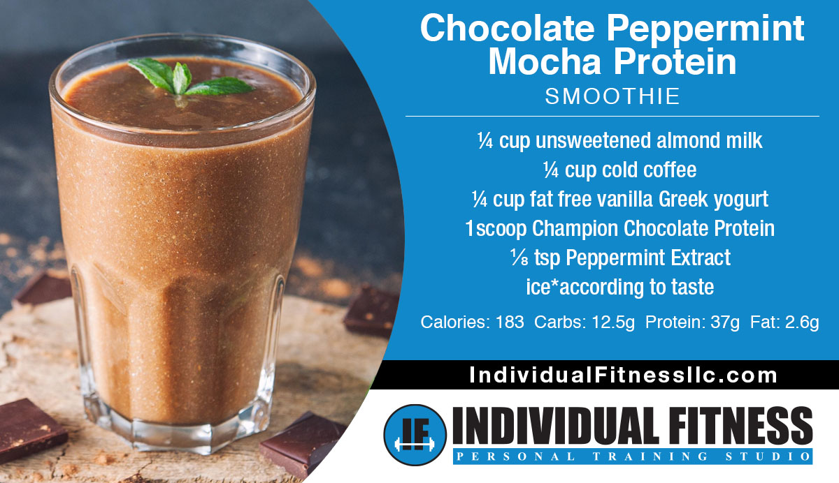 chocolate peppermint mocha protein smoothie