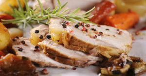 Roasted pork with apples